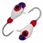 Капля с ушком d 4,0 мм, вес 1,04 гр, обмазка с камнем малек белый /10 шт/